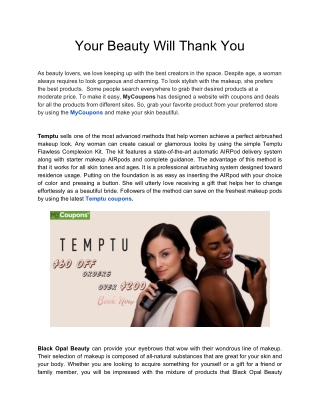 Your Beauty Will Thank You