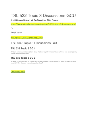 TSL 532 Topic 3 Discussions GCU