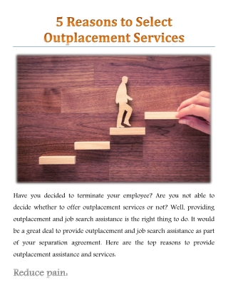 5 Reasons to Select Outplacement Services