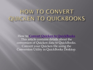 Quicken Conversion Tool ☎ 1800-993-4190 Download