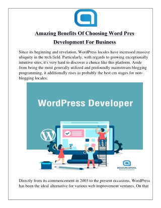 Amazing Benefits Of Choosing Word Press Development For Business