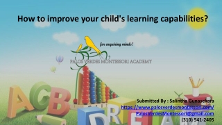 How to improve your child's learning capabilities?