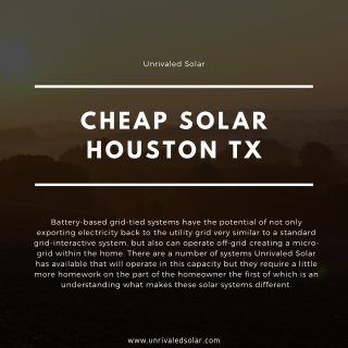 Cheap Solar Houston TX | Residential Solar Supplier Deer park TX