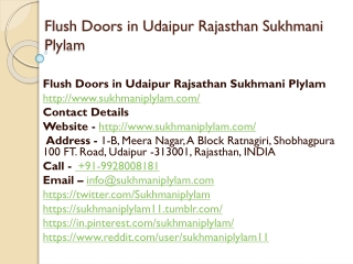 Flush Doors in Udaipur Rajasthan Sukhmani Plylam
