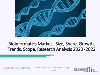 Bioinformatics Market: Research Trends, Key Players And Forecast To 2022