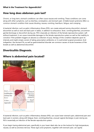 Stomach pain and also abdominal pain