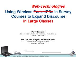 Using Wireless PocketPCs in Survey Courses to Expand Discourse