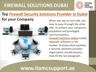 Firewall Security Solutions Provider in Dubai - itamcsupport