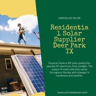 Residential Solar Supplier Deer Park TX | Solar Panel Supplier Houston TX