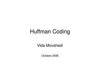 Huffman Coding