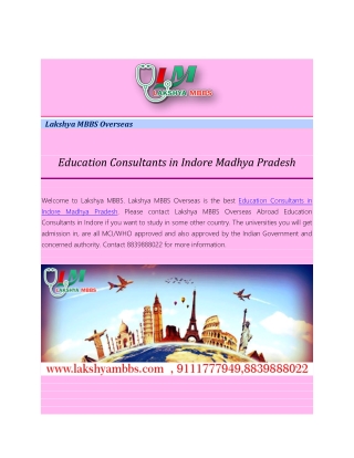 Education Consultants in Indore Madhya Pradesh