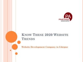 Know These 2020 Website Trends