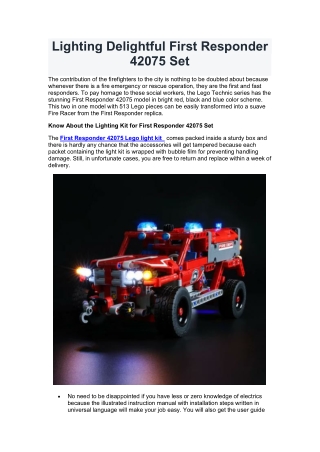 LIGHTING DELIGHTFUL FIRST RESPONDER 42075 SET