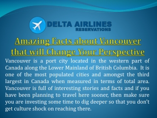 Amazing Facts about Vancouver that will Change Your Perspective