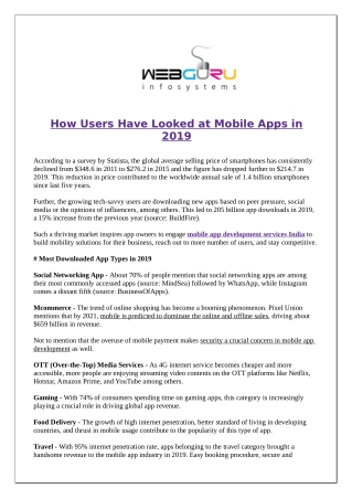 How Users Have Looked at Mobile Apps in 2019