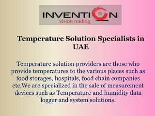 Temperature Solution Specialists in UAE