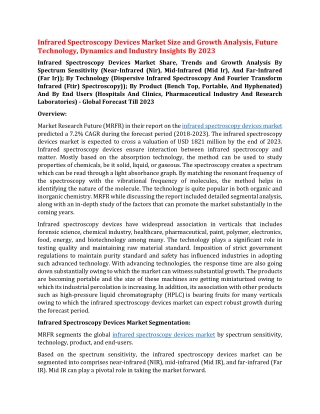 Infrared Spectroscopy Devices Market Size and Growth Analysis, Future Technology, Dynamics and Industry Insights By 2023