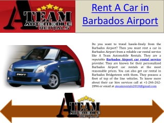 Rent A Car In Barbados Airport