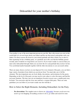 Dekoartikel for your mother's birthday