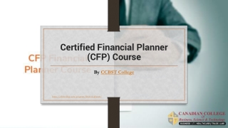 Certified financial planner (cfp) course