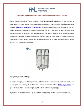 Find The Best Nestable Roll Containers With HML Wires