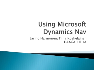 Using Microsoft Dynamics Nav