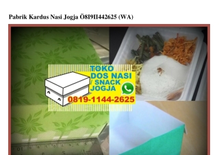 Pabrik Kardus Nasi Jogja Ö819–1144–2625[wa]