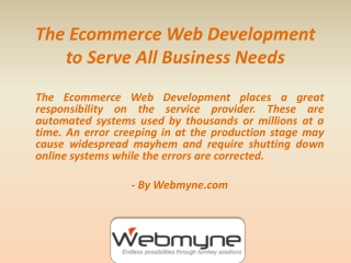 What the Ecommerce Web Development Services Can Do For Busin