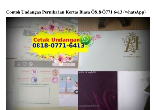 Contoh Undangan Pernikahan Kertas Biasa Ô818~Ô771~6413[wa]