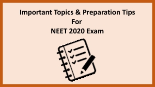 NEET 2020 Exam Preparation Guide