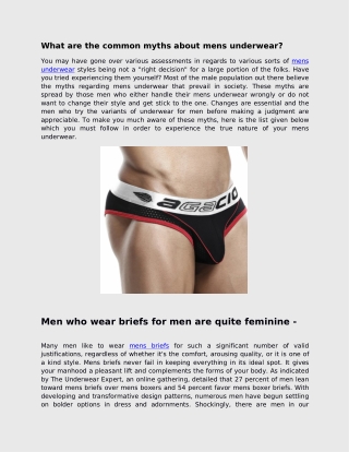What are the common myths about mens underwear?