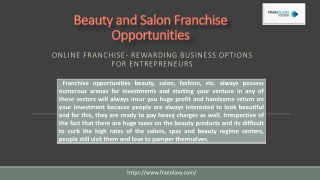 Beauty and Salon Franchise Opportunities