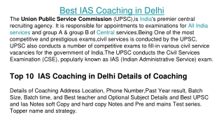 Best UPSC Coaching in Delhi