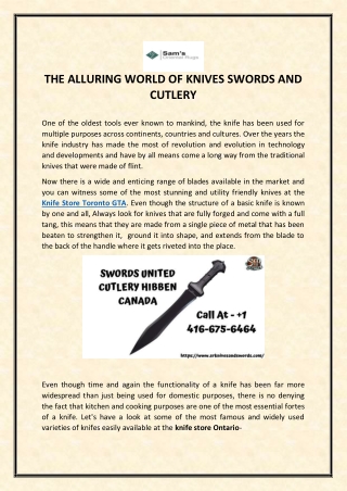 THE ALLURING WORLD OF KNIVES SWORDS AND CUTLERY