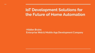 IoT Development Solutions for the Future of Home Automation