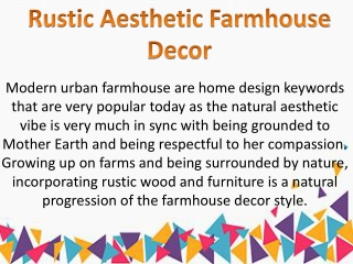 Rustic Aesthetic Farmhouse Decor
