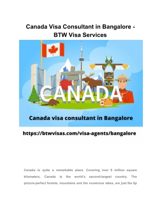 Canada visa consultant in Bangalore