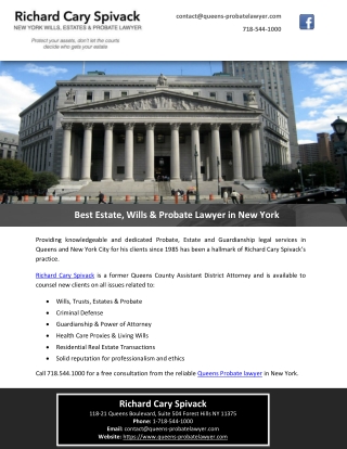 Best Estate, Wills & Probate Lawyer in New York