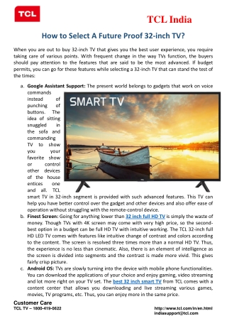 How to Select A Future Proof 32 inch TV?