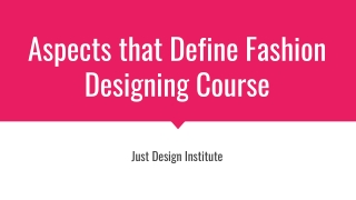 fashion designing degree course