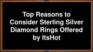 Top Reasons to Consider Sterling Silver Diamond Rings Offered by ItsHot
