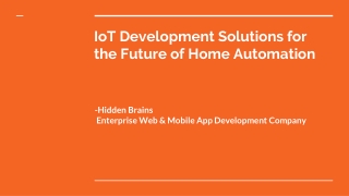 IoT Development Solutions for the Future of Home Automation