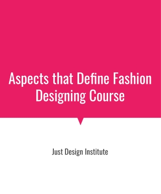 fashion designing degree course