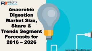 Anaerobic Digestion Market  Analysis, Size, Segmentation and Status 2019-2026