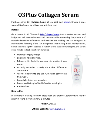 O3Plus Collagen Serum