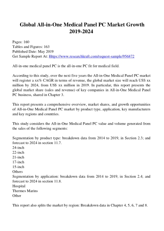 All-in-One Medical Panel PC Market 2019 Key Indicators and Forecast to 2024