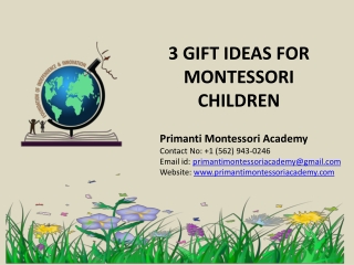 Child Care Whittier CA  - 3 GIFT IDEAS FOR MONTESSORI CHILDREN