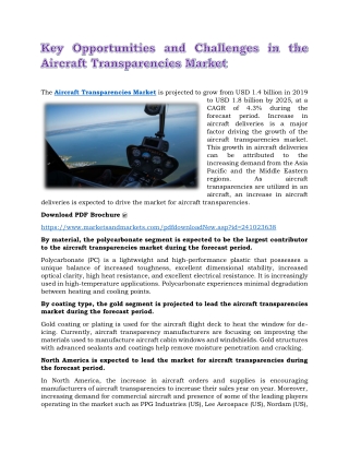 Key Opportunities and Challenges in the Aircraft Transparencies Market