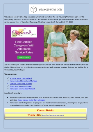 home instead services Oakland - Orchard Homecare Inc