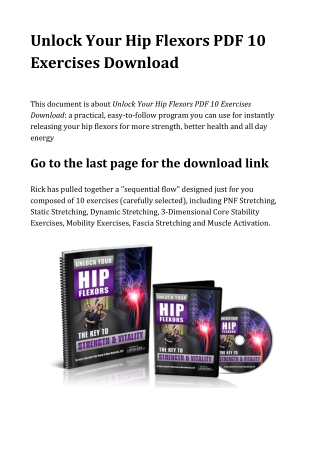 Unlock Your Hip Flexors PDF 10 Exercises Download